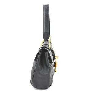 Salvatore Ferragamo Gold Leather Bag Black Shoulder